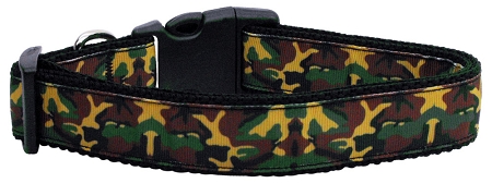 Green Camo Nylon Dog Collar SM